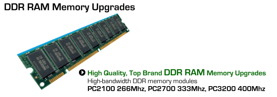 DDR RAM memory upgrades